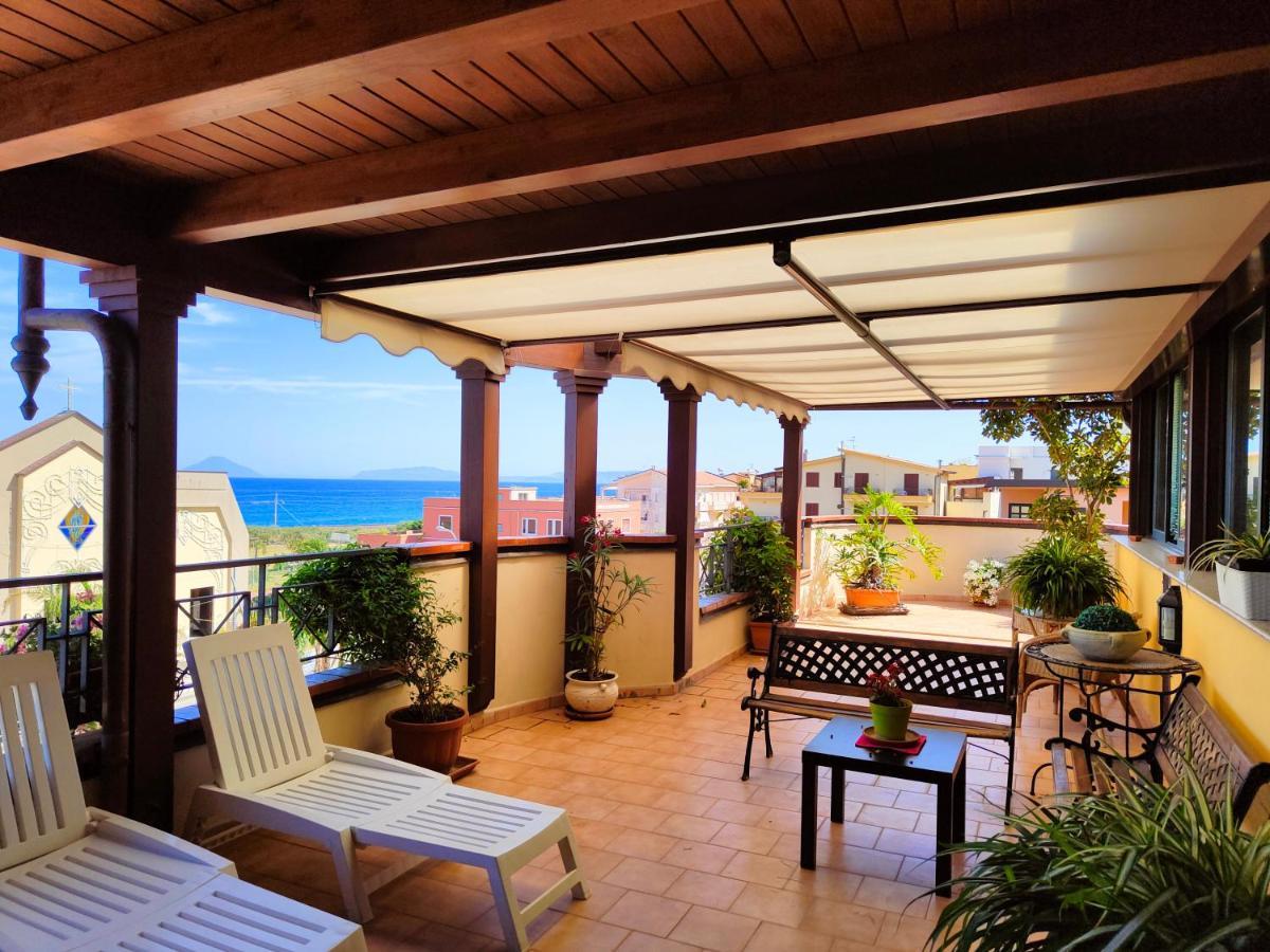 "Appartamento Del Mare Gliaca" Con Vista Isole Eolie,Ampia Terrazza,Wifi E Parcheggio Privato Gratuito Piraino Dış mekan fotoğraf